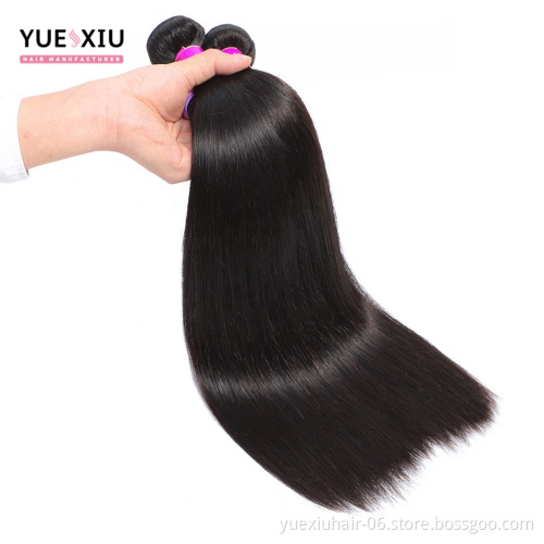 10A Grade Cuticle Aligned Straight Human Hair Bundles With Closure,Silky Straight Mink Brazilian Hair Extension